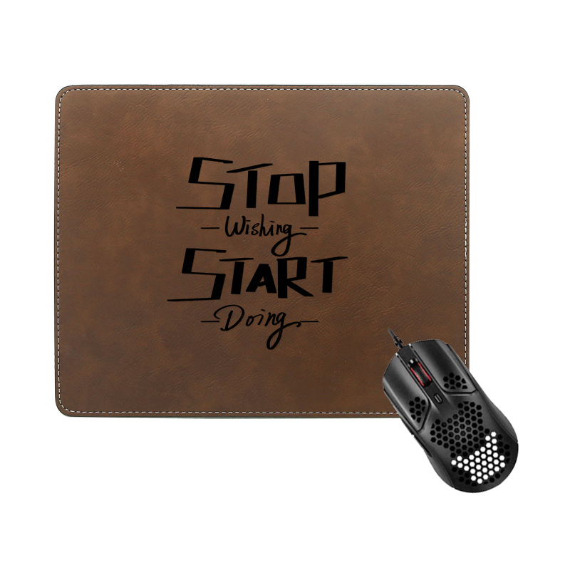 Alas Mouse Persegi Panjang Kulit Buatan Laser 25*20cm