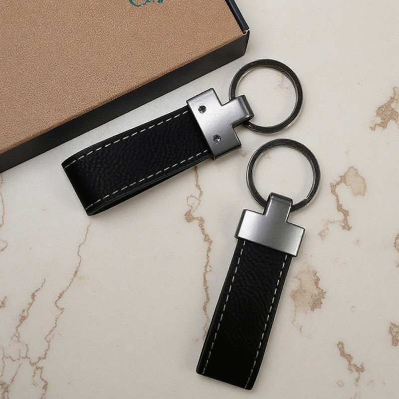 Gantungan Kunci Lanyard Kulit Buatan Laser