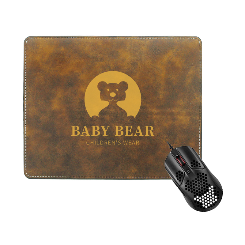 Alas Mouse Persegi Panjang Kulit Buatan Laser 25*20cm