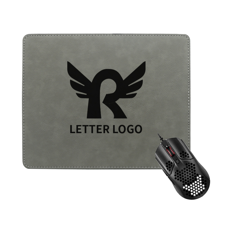 Alas Mouse Persegi Panjang Kulit Buatan Laser 25*20cm