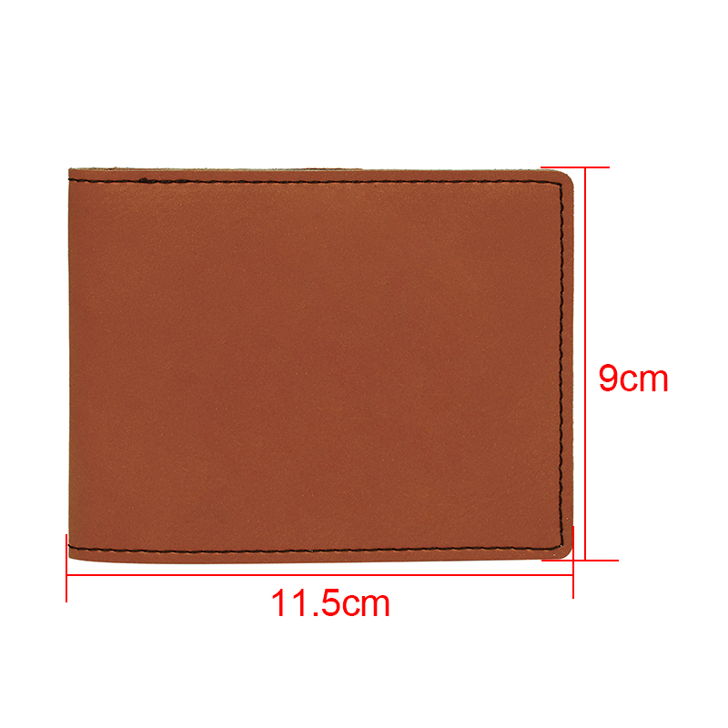 Dompet Pria Bifold Kulit Buatan Laser dengan Saku Koin