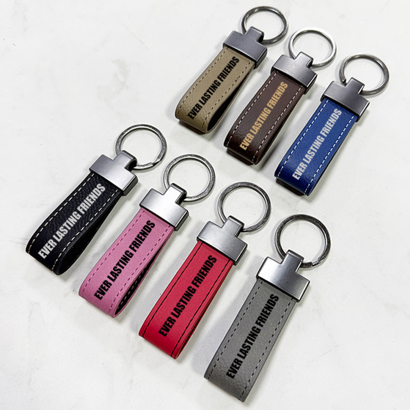 Gantungan Kunci Lanyard Kulit Buatan Laser
