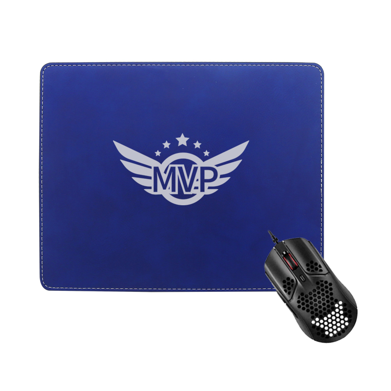 Alas Mouse Persegi Panjang Kulit Buatan Laser 25*20cm