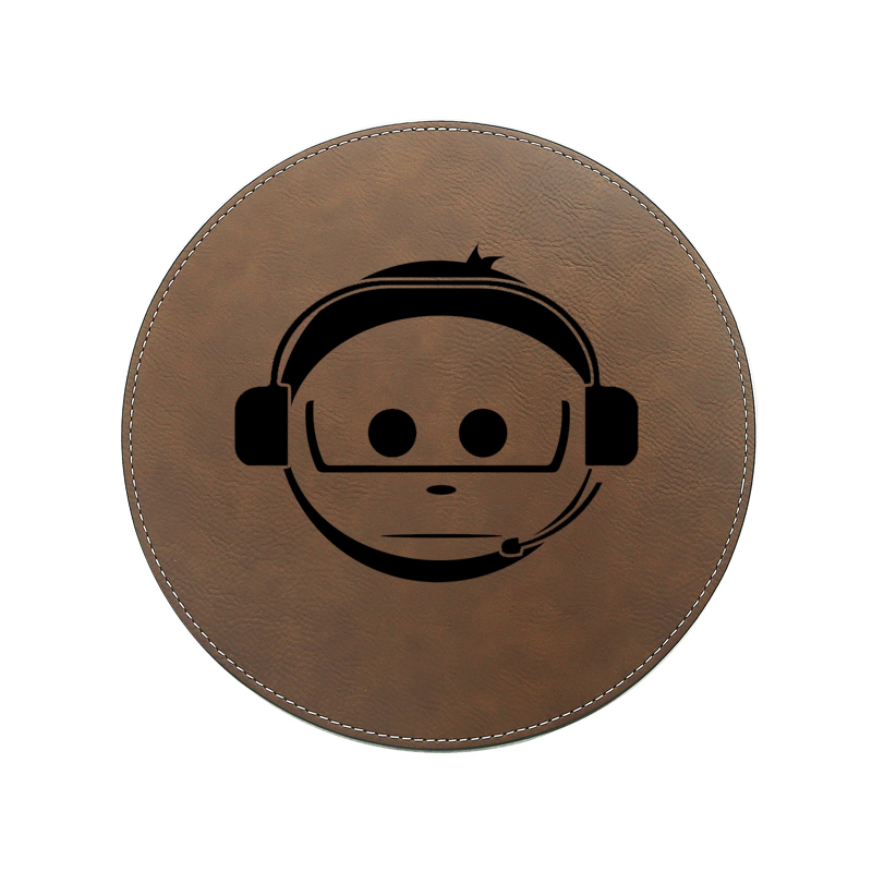 Alas Mouse Bulat Kulit Imitasi Dapat Dilas 20*20cm
