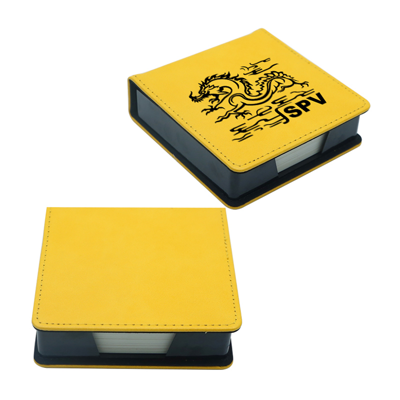 Tempat Notepad Persegi Kulit Buatan yang Dapat Dilaser