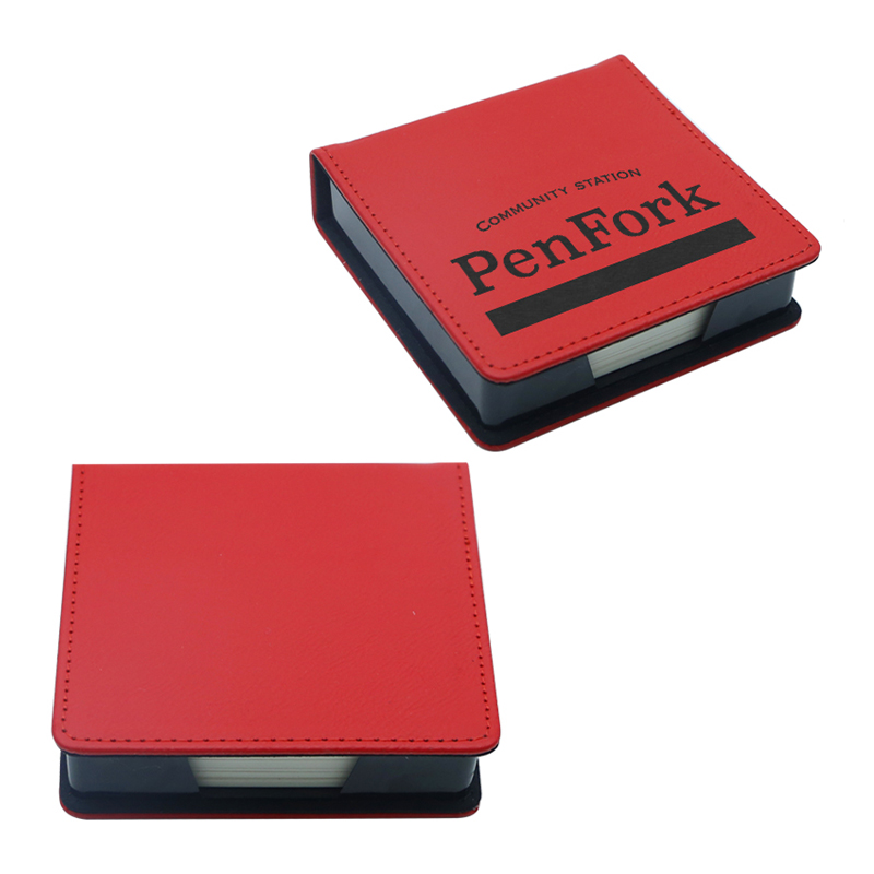 Tempat Notepad Persegi Kulit Buatan yang Dapat Dilaser