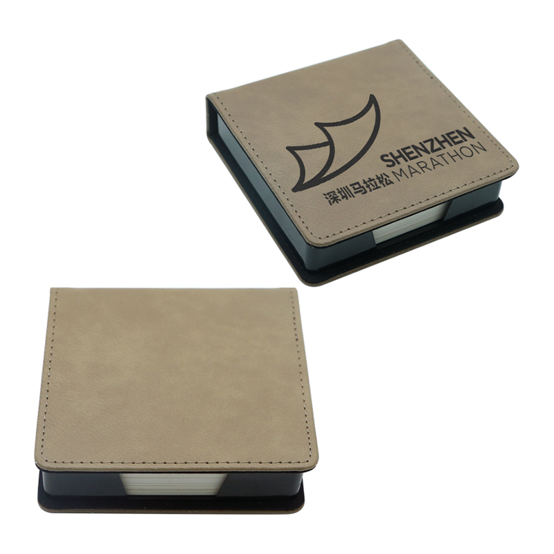 Tempat Notepad Persegi Kulit Buatan yang Dapat Dilaser