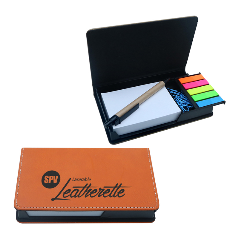 Tempat Notepad Persegi Panjang Kulit Buatan yang Dapat Dilaser