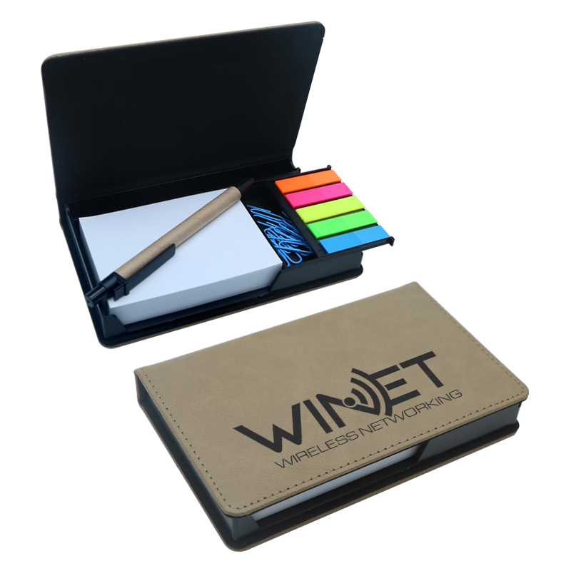 Tempat Notepad Persegi Panjang Kulit Buatan yang Dapat Dilaser