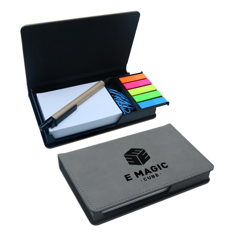 Tempat Notepad Persegi Panjang Kulit Buatan yang Dapat Dilaser