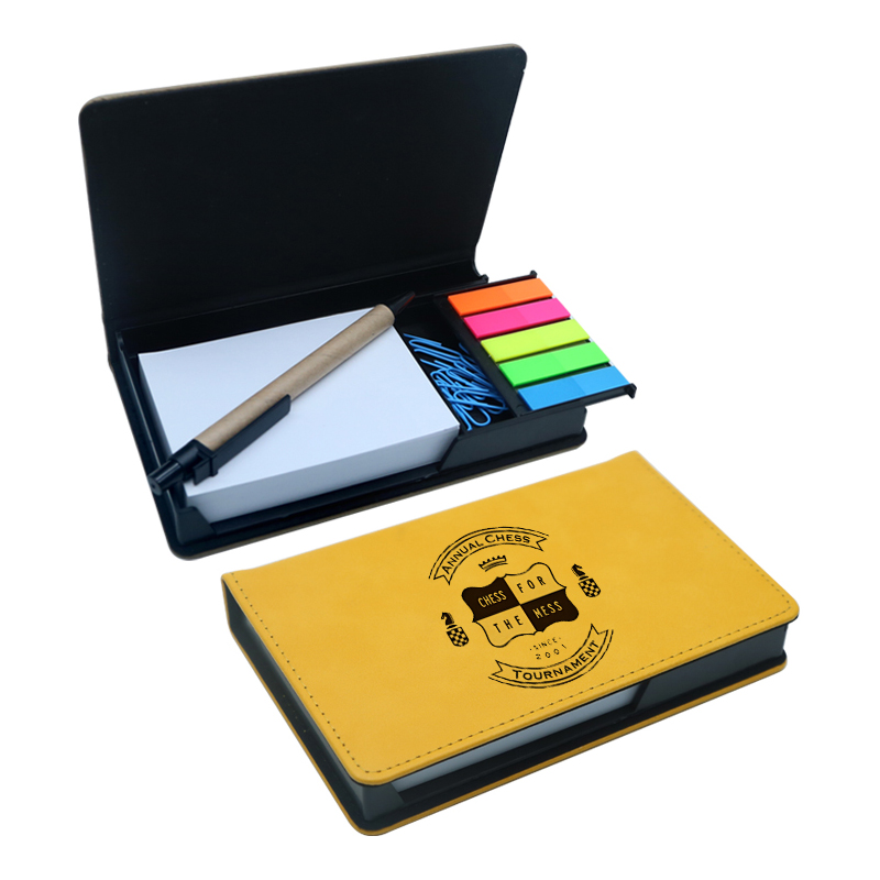 Tempat Notepad Persegi Panjang Kulit Buatan yang Dapat Dilaser