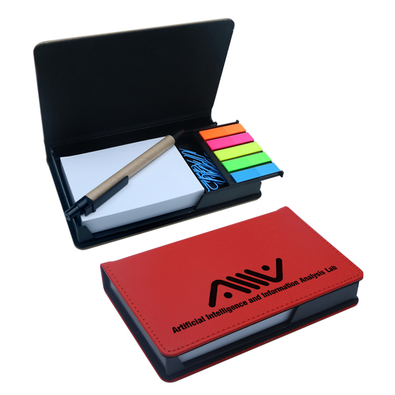 Tempat Notepad Persegi Panjang Kulit Buatan yang Dapat Dilaser