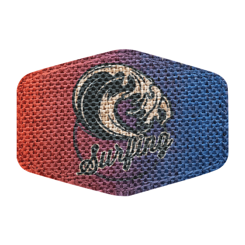 3 1/2' x 2 1/2' Goni Hex Patch Sublimasi dengan Perekat