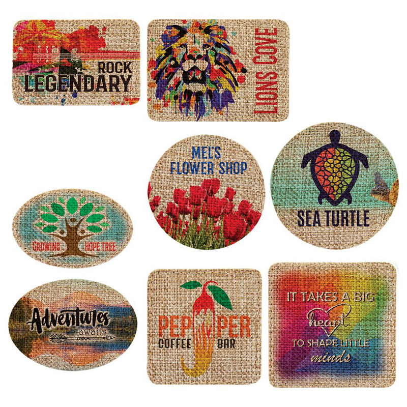 3 1/2' x 2 1/2' Patch Oval Goni yang Dapat Disublimasikan dengan Perekat