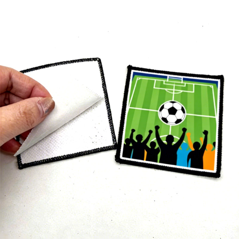 2 1/2' x 2 1/2' Patch Merrow Kain Sublimasi Persegi dengan Perekat