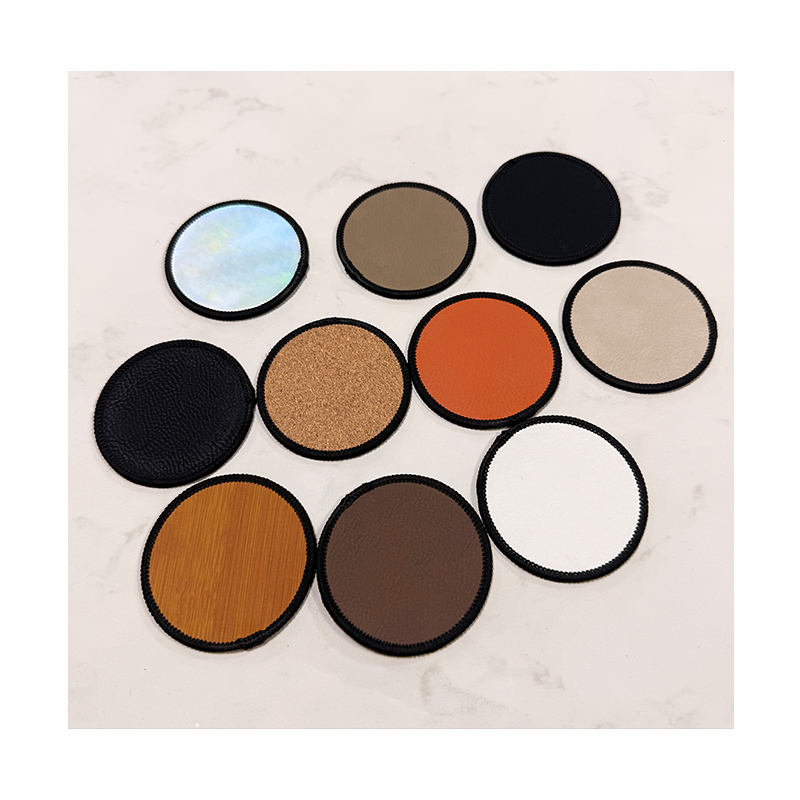 3 1/2' x 2 1/2' Patch Merrow Kulit Buatan Laser Persegi Panjang dengan Perekat