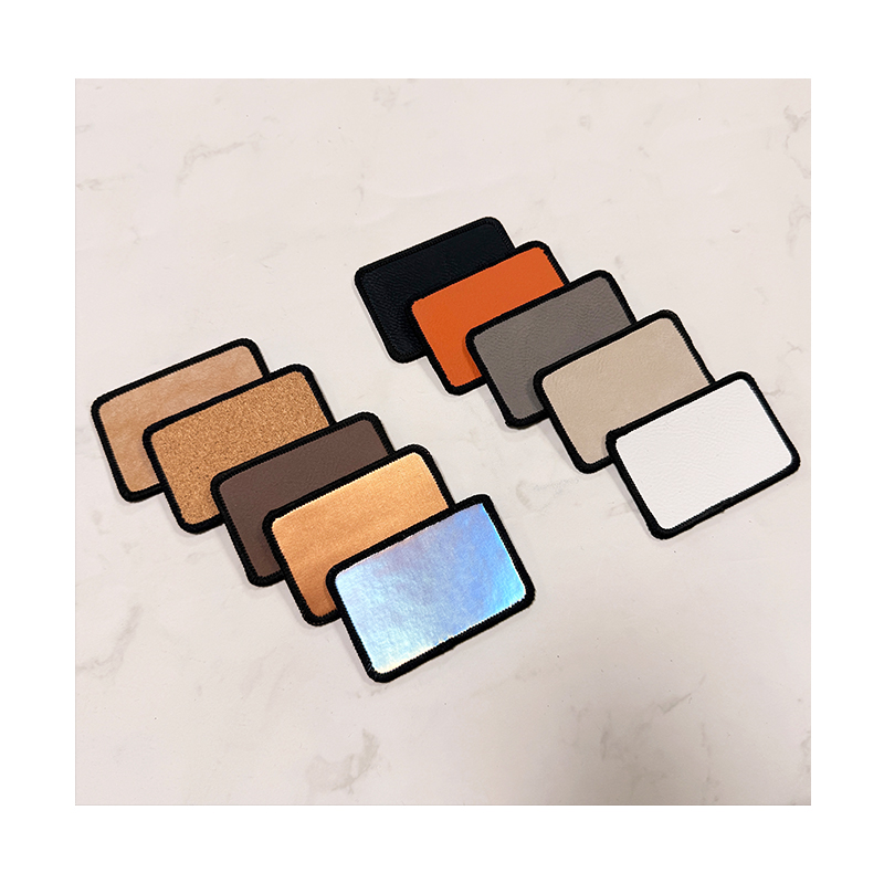 3 1/2' x 2 1/2' Patch Merrow Kulit Buatan Laser Persegi Panjang dengan Perekat