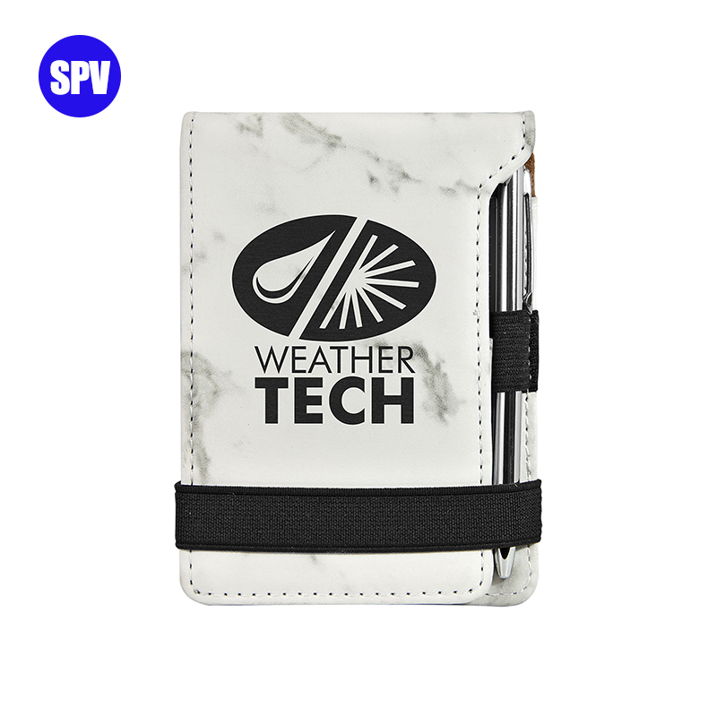 Notepad Mini Kulit Buatan Laser dengan Pena