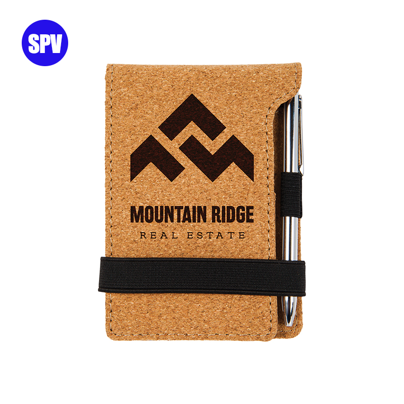 Notepad Mini Kulit Buatan Laser dengan Pena