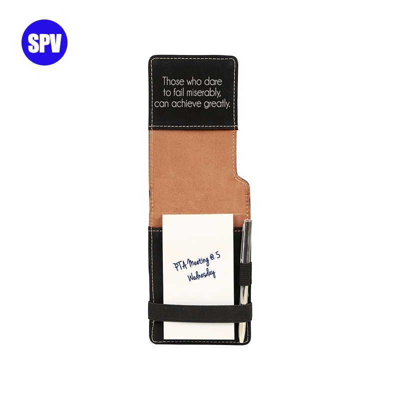 Notepad Mini Kulit Buatan Laser dengan Pena