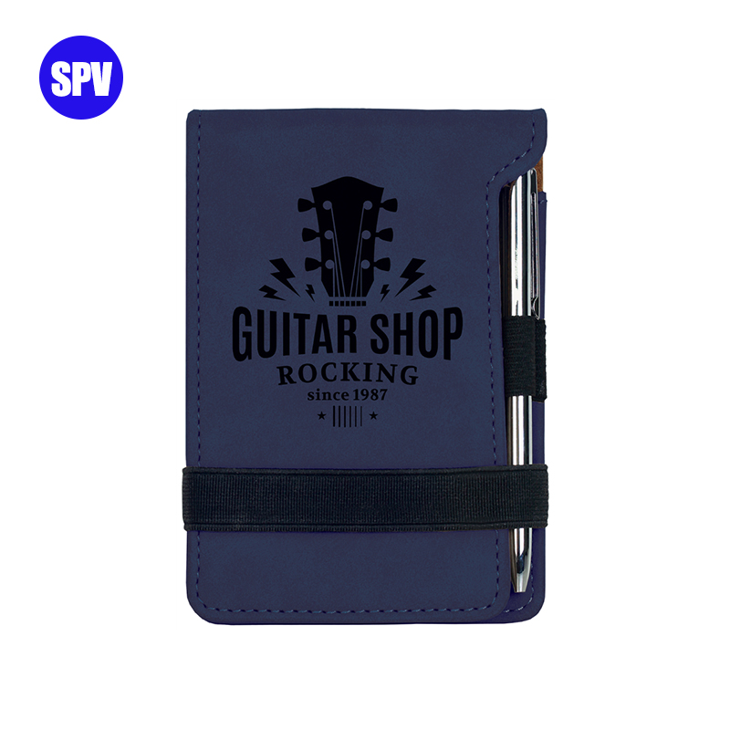 Notepad Mini Kulit Buatan Laser dengan Pena