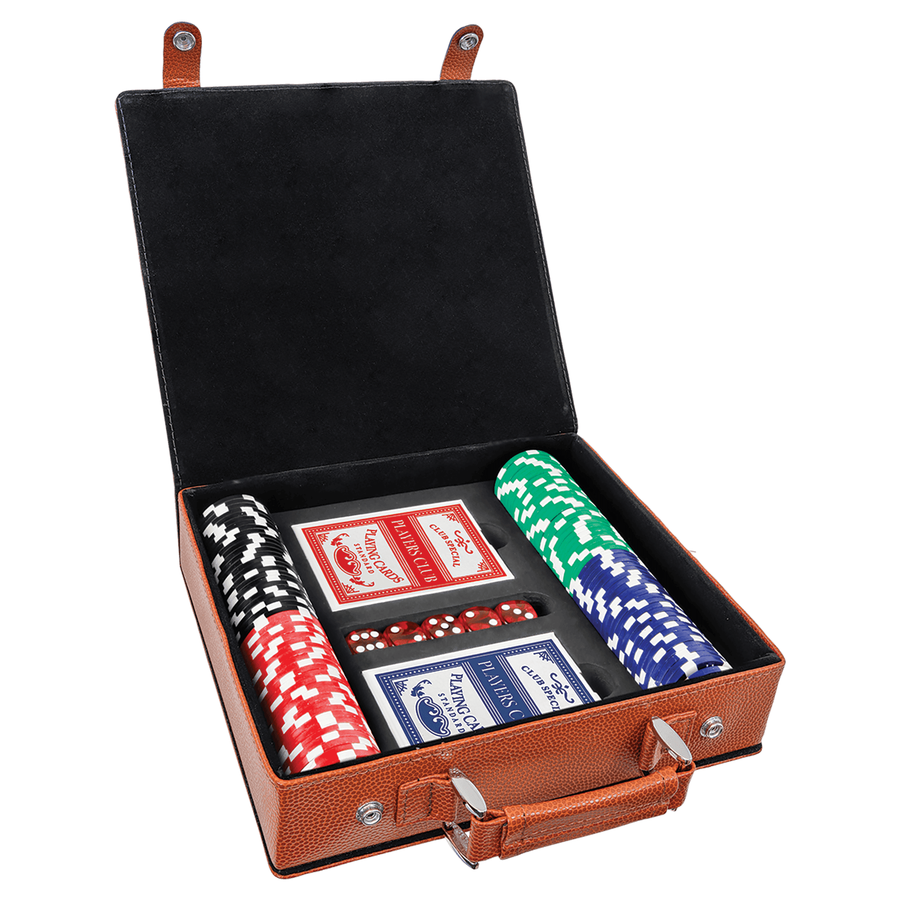 Poker Kulit Buatan Laser, Set Kartu dan Dadu