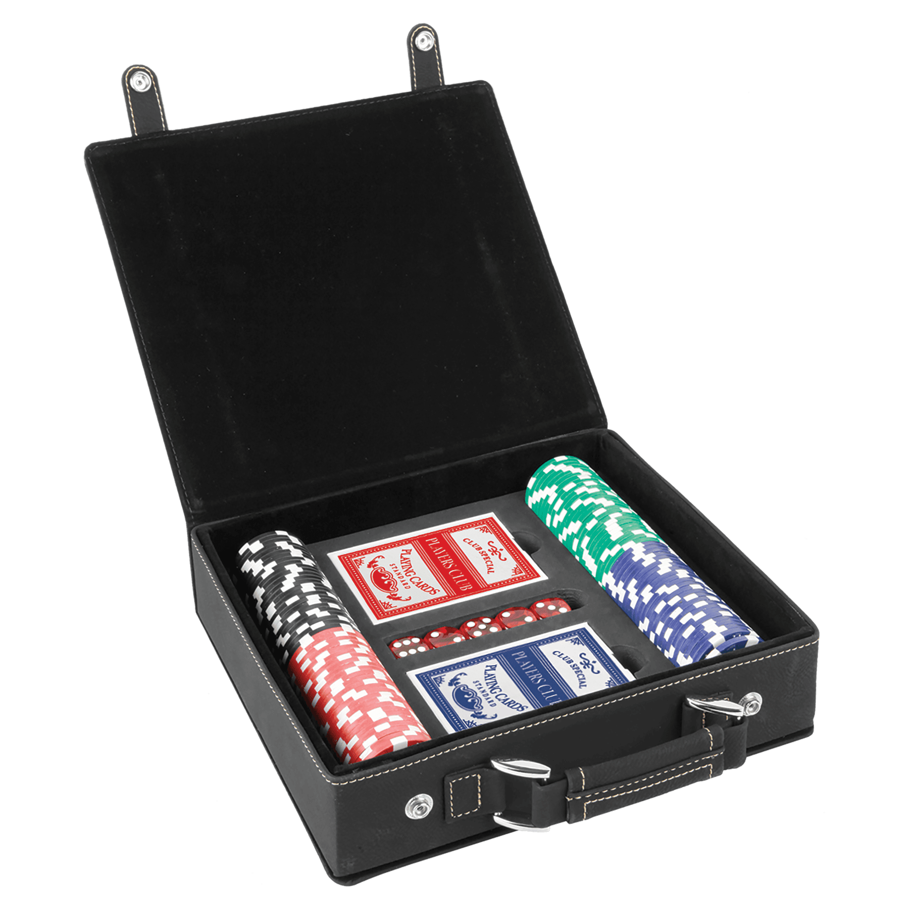 Poker Kulit Buatan Laser, Set Kartu dan Dadu