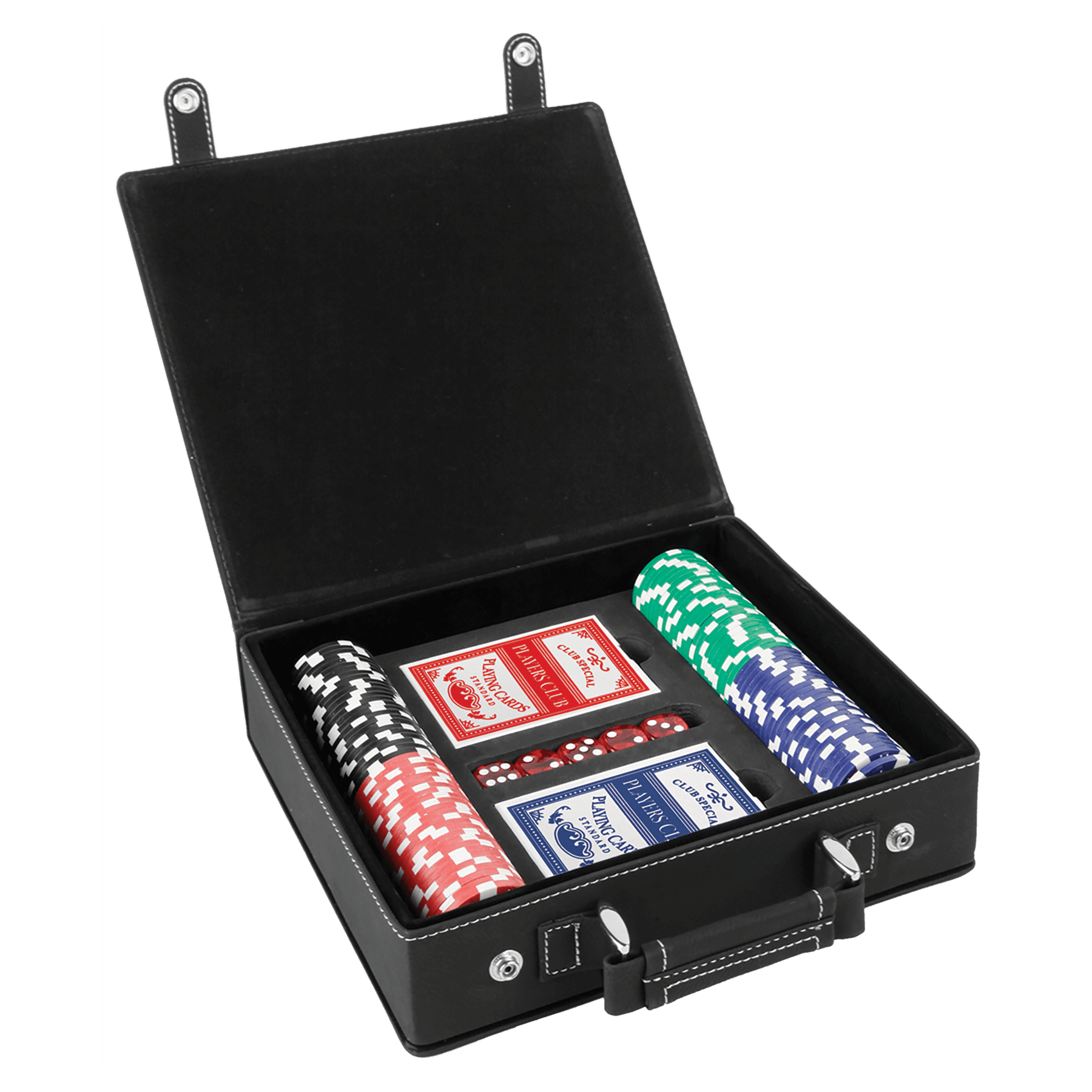 Poker Kulit Buatan Laser, Set Kartu dan Dadu