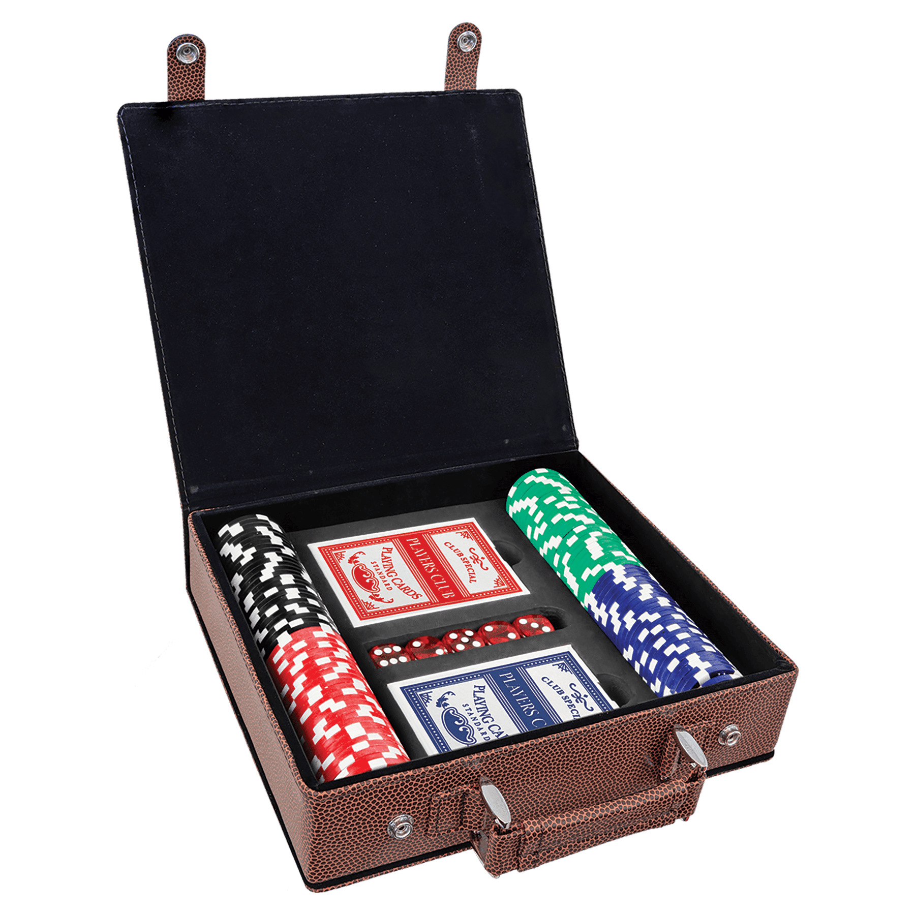 Poker Kulit Buatan Laser, Set Kartu dan Dadu