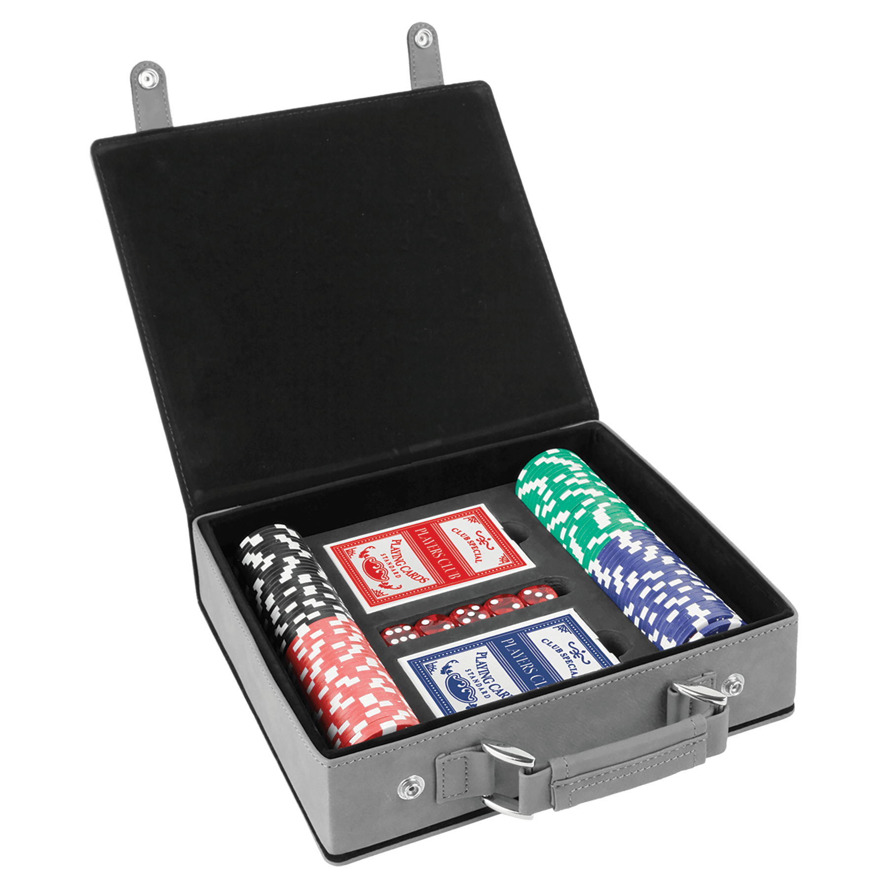 Poker Kulit Buatan Laser, Set Kartu dan Dadu