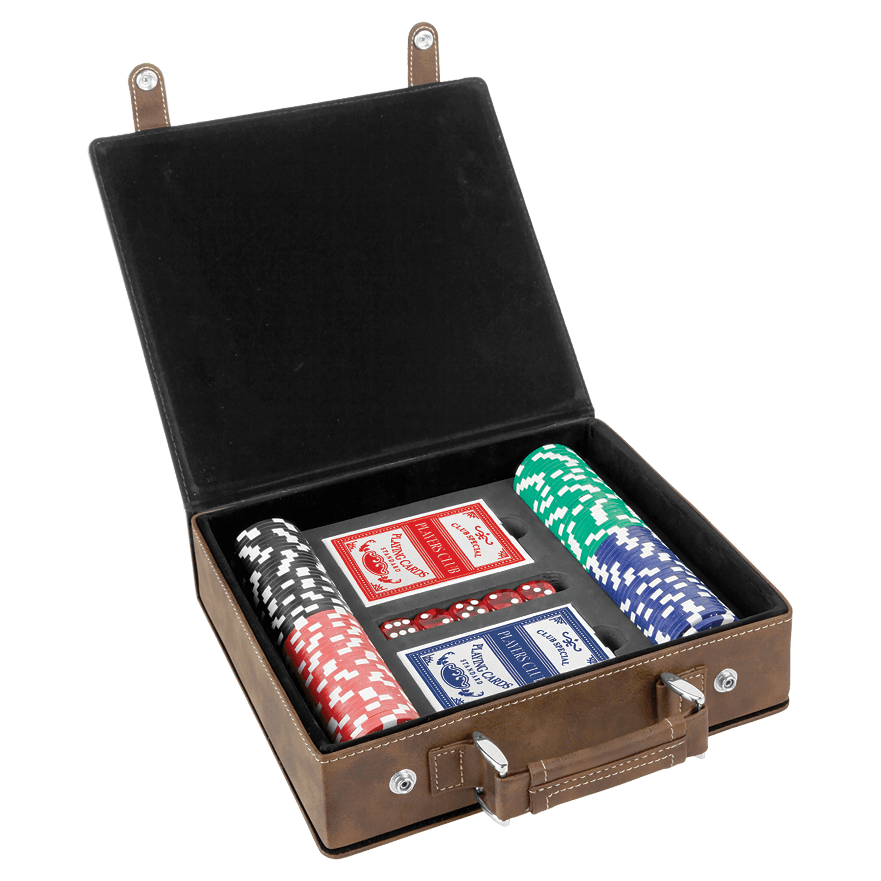 Poker Kulit Buatan Laser, Set Kartu dan Dadu