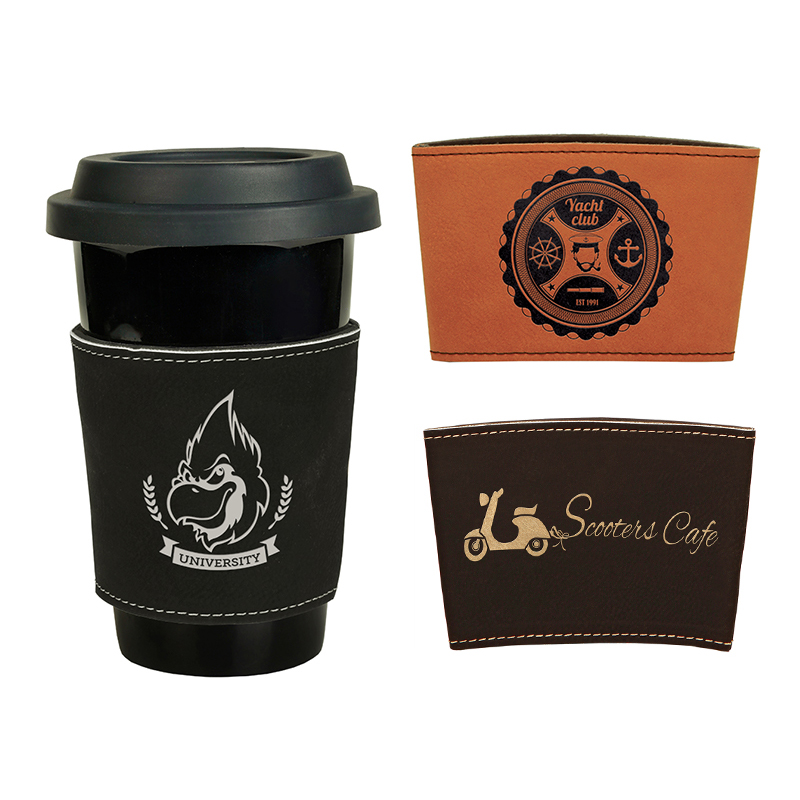 Lengan Mug Kulit Buatan yang Dapat Dilaser