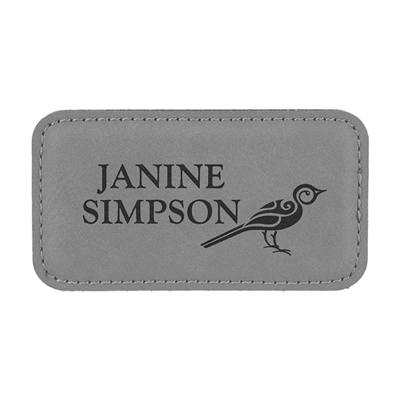 Lencana Persegi Panjang Kulit Buatan yang Dapat Dilaser dengan Magnet