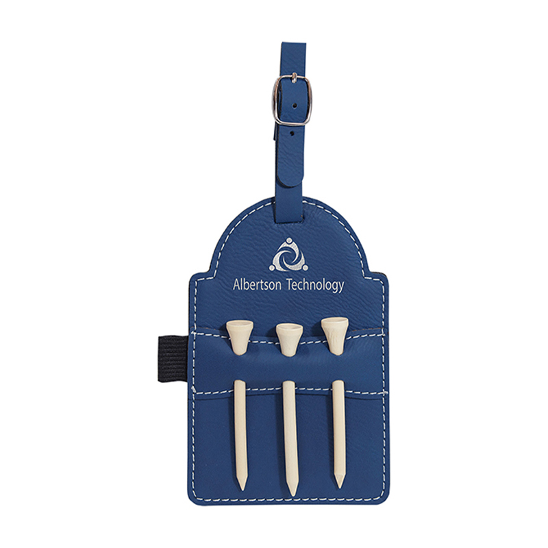 Tag Tas Golf Kulit Buatan Laser dengan Tee Tag Tas Golf Kulit Buatan Laser dengan Tee