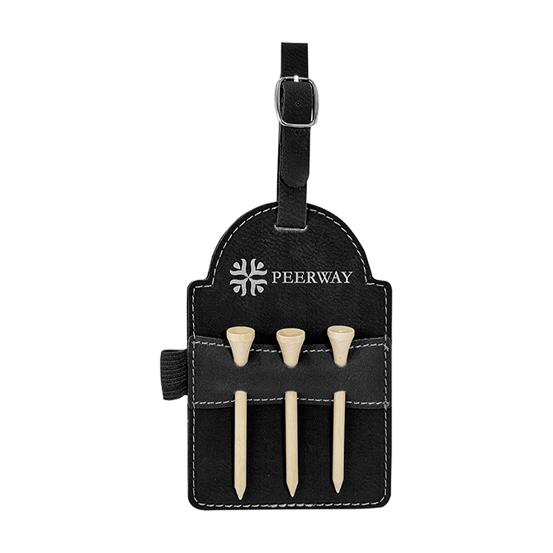 Tag Tas Golf Kulit Buatan Laser dengan Tee Tag Tas Golf Kulit Buatan Laser dengan Tee