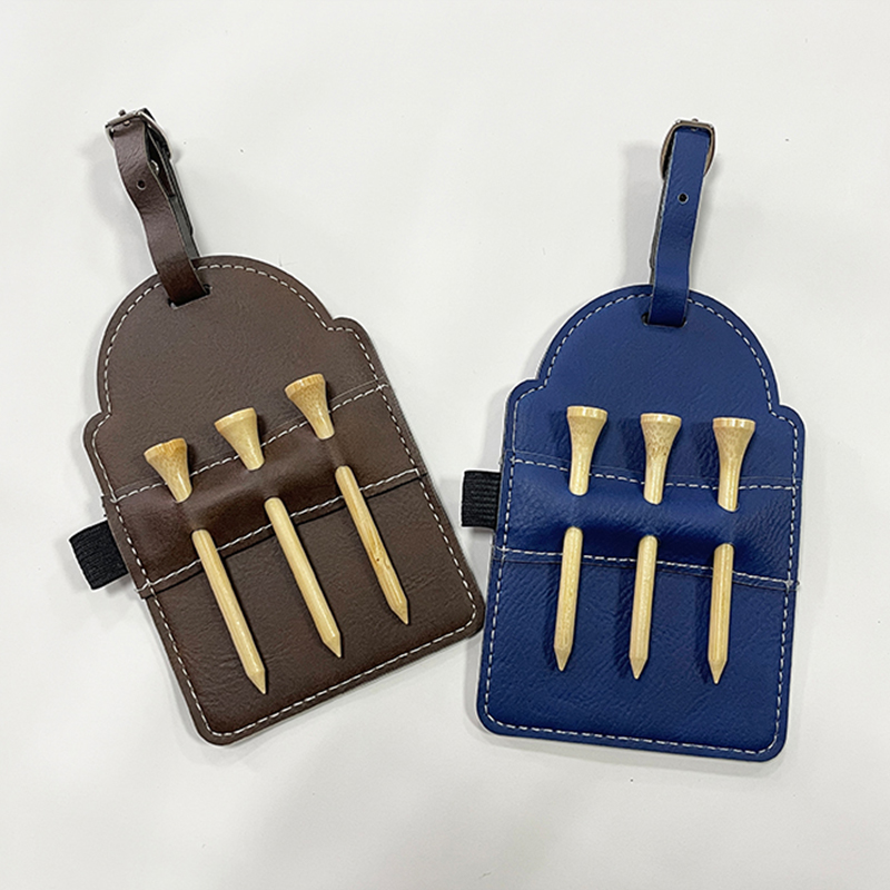 Tag Tas Golf Kulit Buatan Laser dengan Tee Tag Tas Golf Kulit Buatan Laser dengan Tee