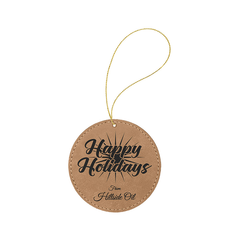 Ornamen Bulat Kulit Buatan yang Dapat Dilaser