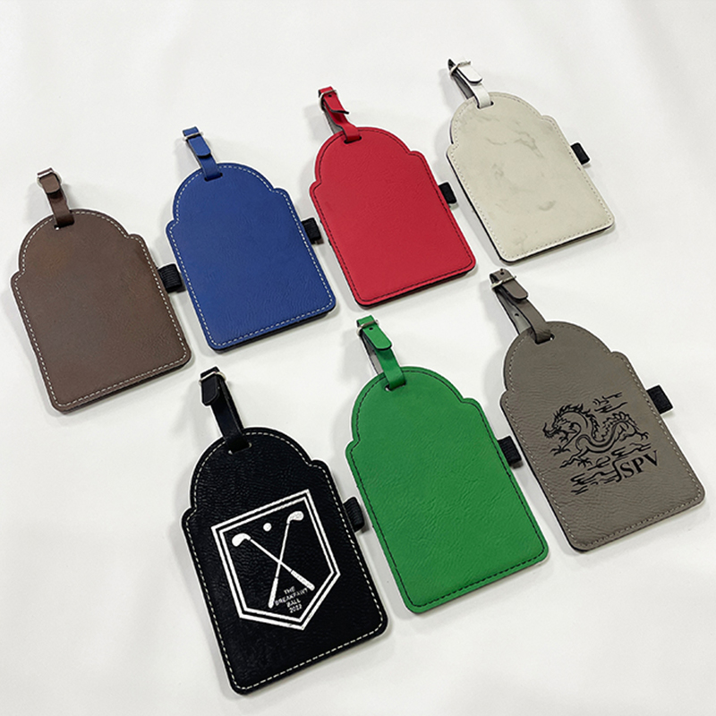 Tag Tas Golf Kulit Buatan Laser dengan Tee Tag Tas Golf Kulit Buatan Laser dengan Tee