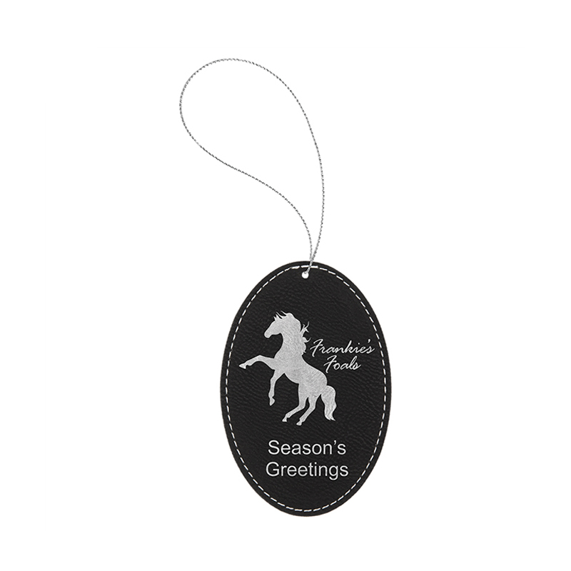 Ornamen Oval Kulit Buatan yang Dapat Dilaser