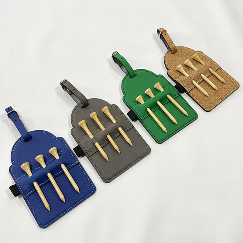 Tag Tas Golf Kulit Buatan Laser dengan Tee Tag Tas Golf Kulit Buatan Laser dengan Tee