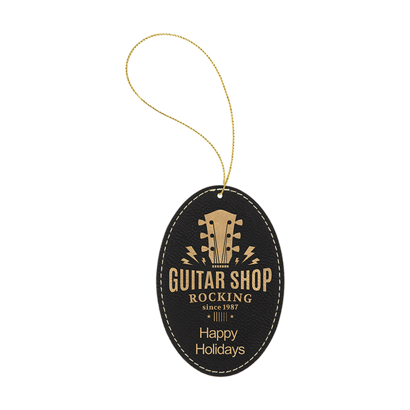 Ornamen Oval Kulit Buatan yang Dapat Dilaser