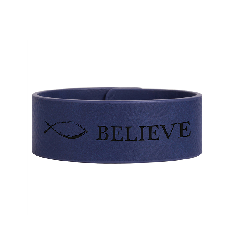 Gelang Manset Kulit Buatan Laser 9 1/2' x 1'.