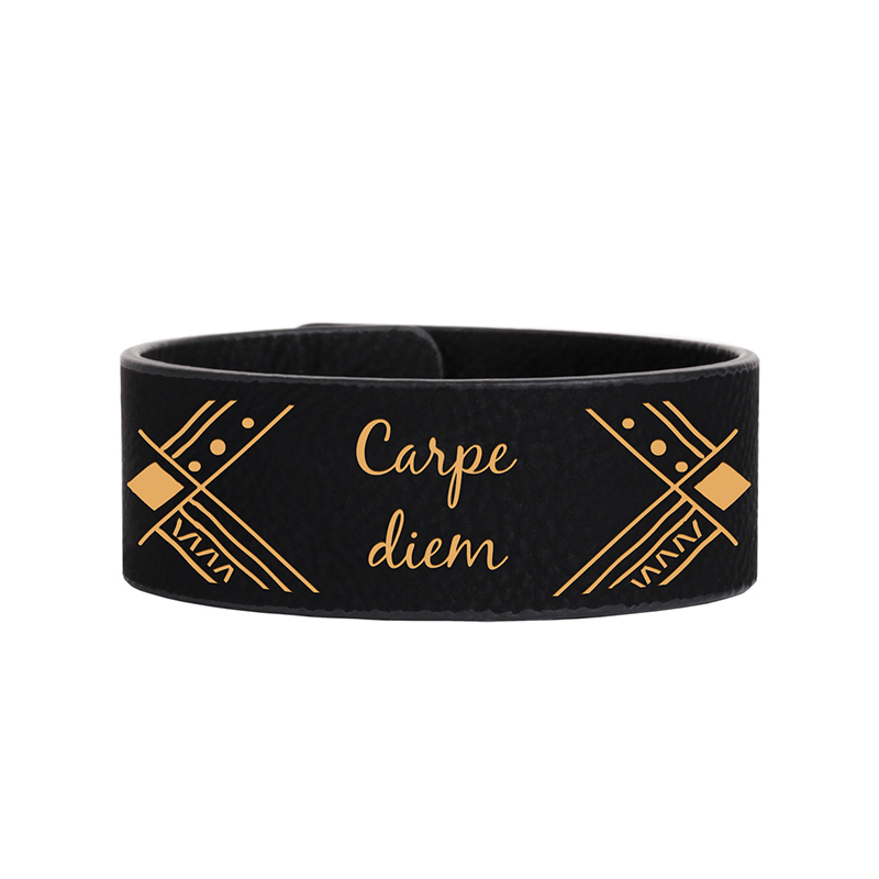 8 1/2' x 3/4' Gelang Manset Kulit Buatan Laser