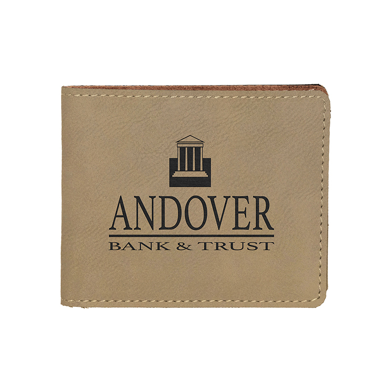 Dompet Bifold Kulit Buatan Laser