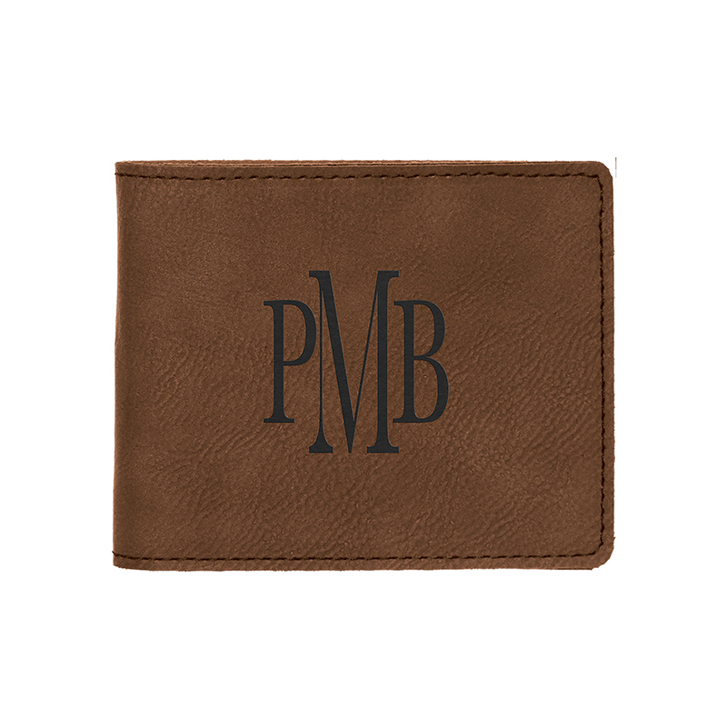 Dompet Bifold Kulit Buatan Laser