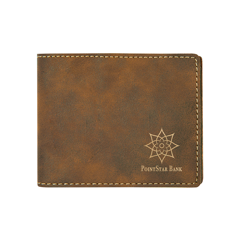 Dompet Bifold Kulit Buatan Laser