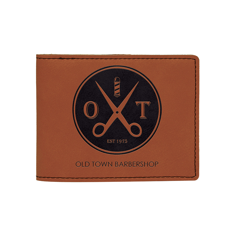 Dompet Bifold Kulit Buatan Laser