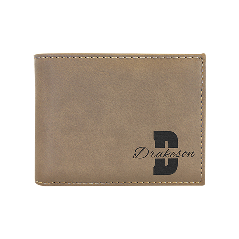 Dompet Lipat Dua Kulit Buatan Laser dengan Tampilan ID Flip Dompet Lipat Dua Kulit Buatan Laser dengan Tampilan ID Flip