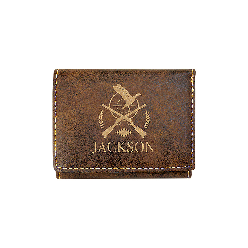 Dompet Lipat Tiga Kulit Buatan Laser