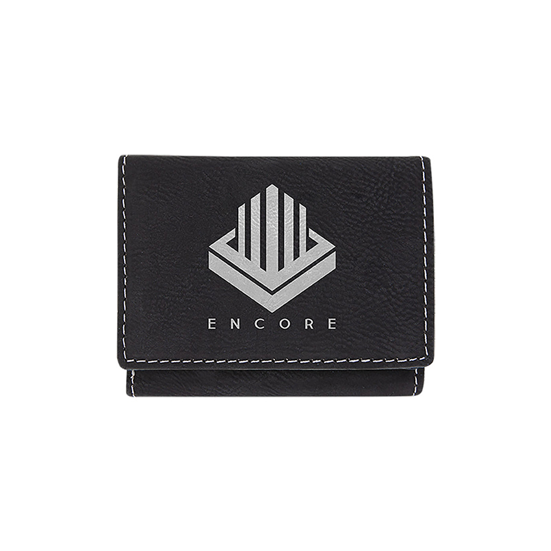 Dompet Lipat Tiga Kulit Buatan Laser
